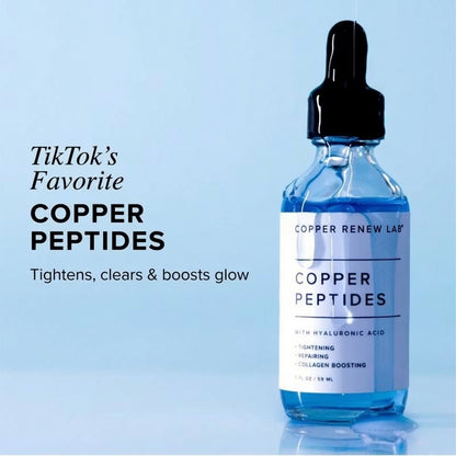 GHK-Cu Serum, Copper Serum for Face - Tightening, Repairing, Collagen Boosting - with Hyaluronic Acid - Fragrance-Free